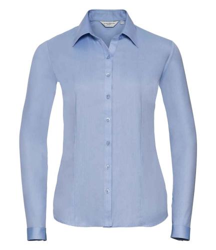 R Coll Ladies Herringbone Shirt - Light blue - 3XL